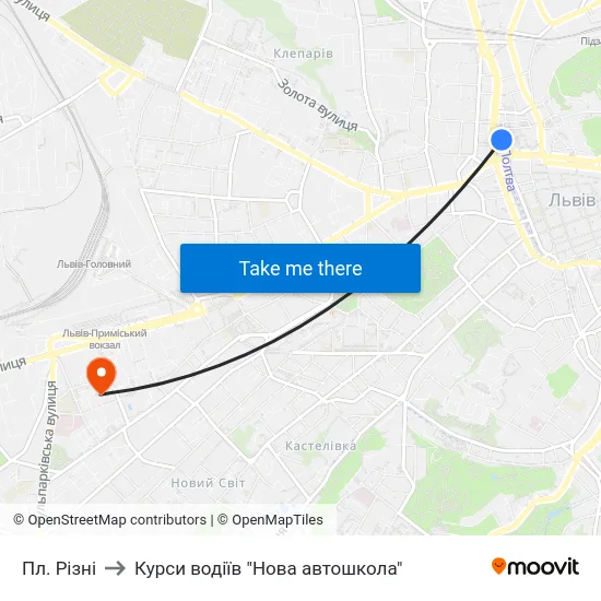 Пл. Різні to Курси водіїв "Нова автошкола" map