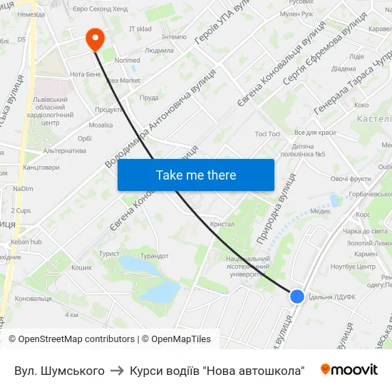 Вул. Шумського to Курси водіїв "Нова автошкола" map