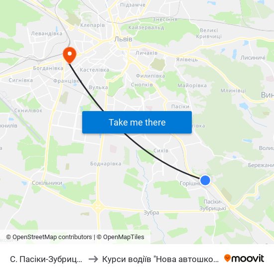 С. Пасіки-Зубрицькі to Курси водіїв "Нова автошкола" map