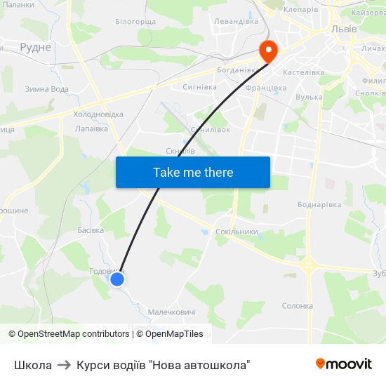 Школа to Курси водіїв "Нова автошкола" map