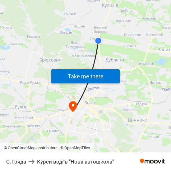 С. Гряда to Курси водіїв "Нова автошкола" map