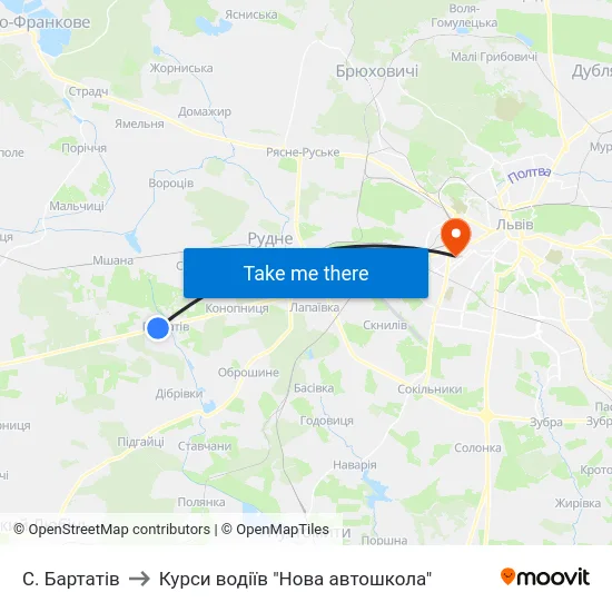 С. Бартатів to Курси водіїв "Нова автошкола" map