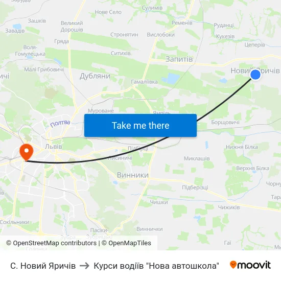 С. Новий Яричів to Курси водіїв "Нова автошкола" map