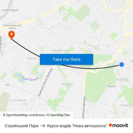 Стрийський Парк to Курси водіїв "Нова автошкола" map