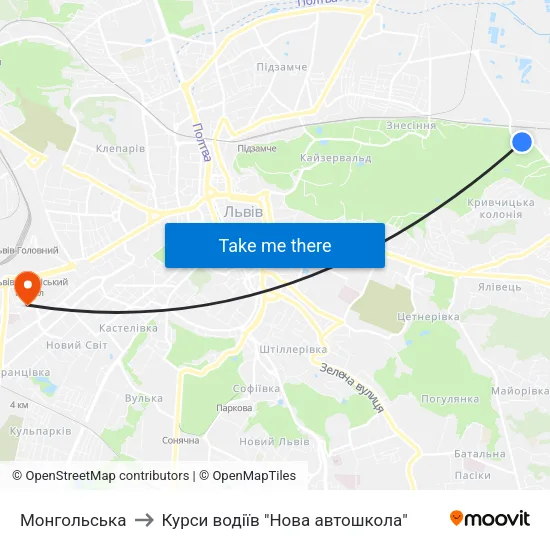 Монгольська to Курси водіїв "Нова автошкола" map