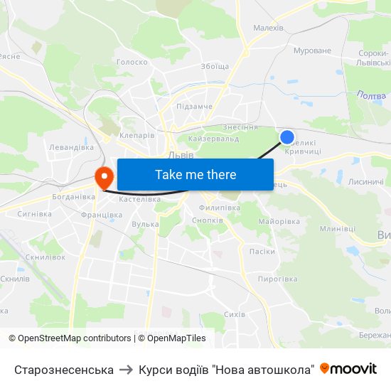 Старознесенська to Курси водіїв "Нова автошкола" map