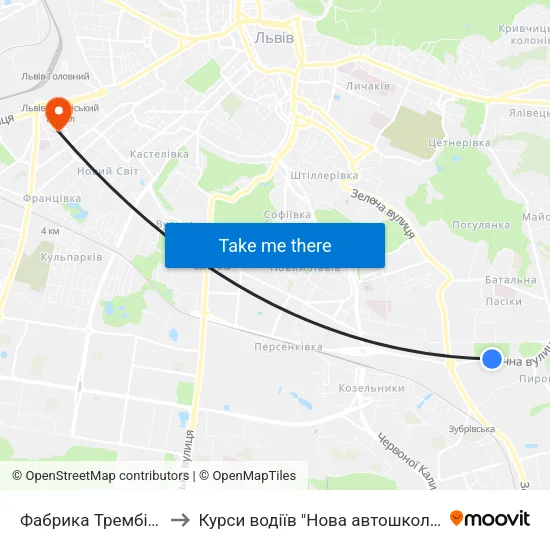 Фабрика Трембіта to Курси водіїв "Нова автошкола" map
