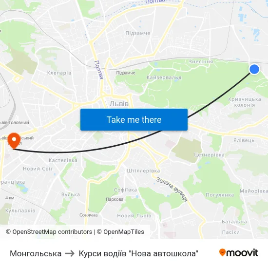 Монгольська to Курси водіїв "Нова автошкола" map