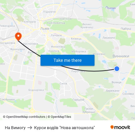 На Вимогу to Курси водіїв "Нова автошкола" map