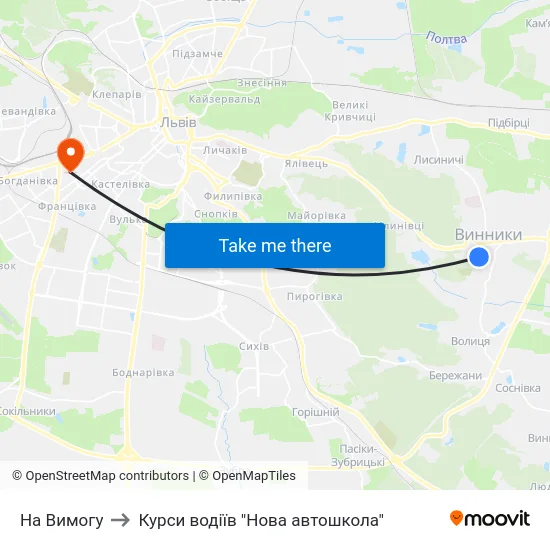 На Вимогу to Курси водіїв "Нова автошкола" map