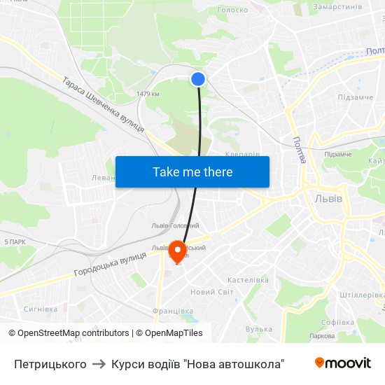 Петрицького to Курси водіїв "Нова автошкола" map