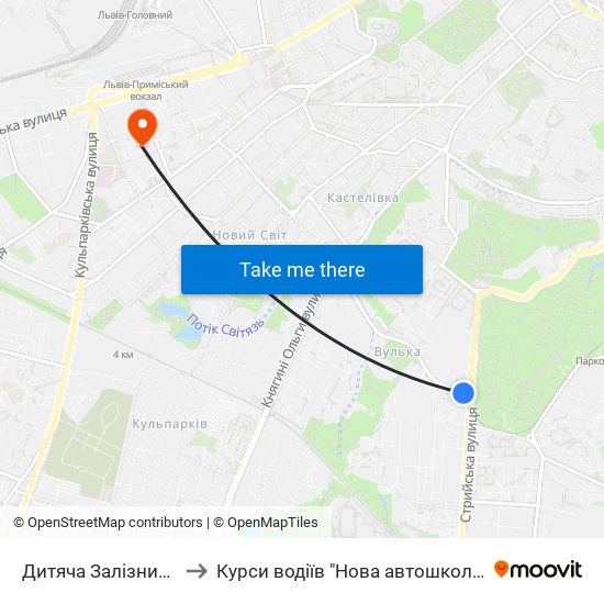 Дитяча Залізниця to Курси водіїв "Нова автошкола" map