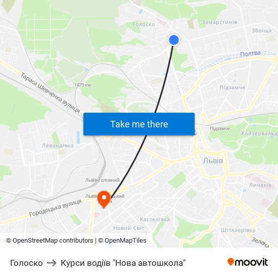 Голоско to Курси водіїв "Нова автошкола" map