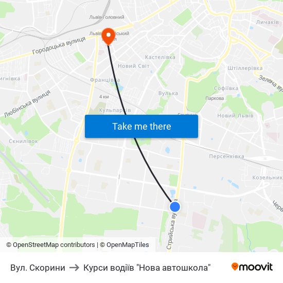 Вул. Скорини to Курси водіїв "Нова автошкола" map