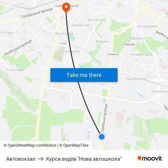 Автовокзал to Курси водіїв "Нова автошкола" map