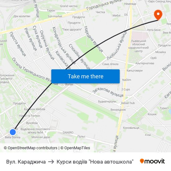 Вул. Караджича to Курси водіїв "Нова автошкола" map