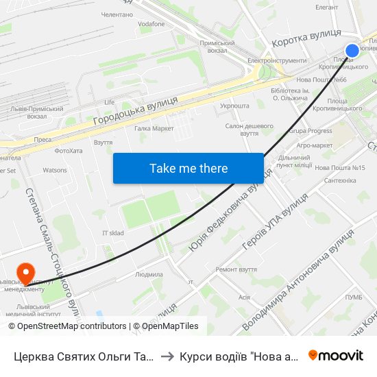 Церква Святих Ольги Та Єлизавети to Курси водіїв "Нова автошкола" map