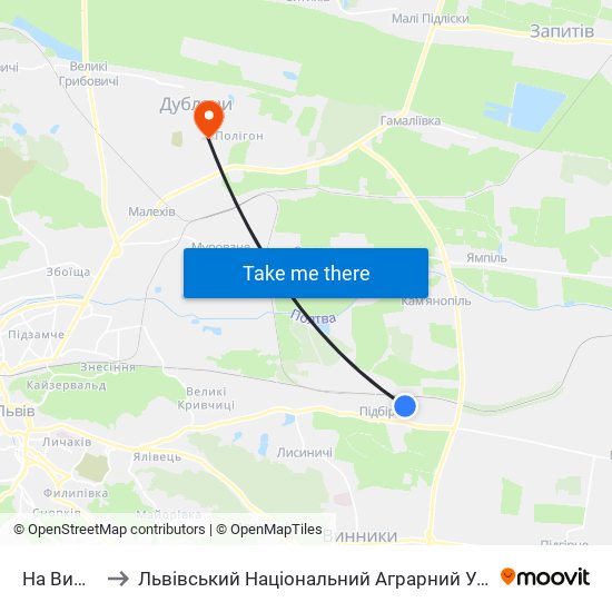 На Вимогу to Львівський Національний Аграрний Університет map