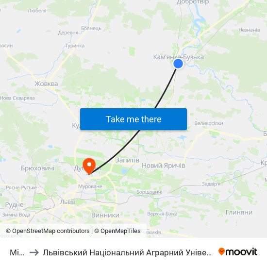 Міст to Львівський Національний Аграрний Університет map