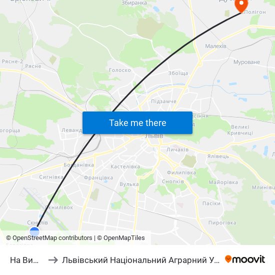 На Вимогу to Львівський Національний Аграрний Університет map