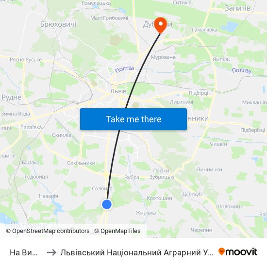 На Вимогу to Львівський Національний Аграрний Університет map