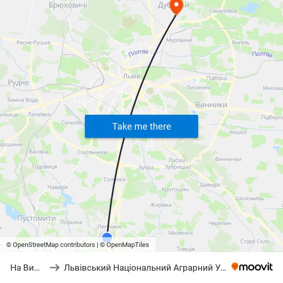 На Вимогу to Львівський Національний Аграрний Університет map