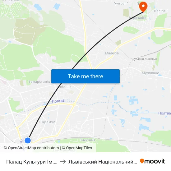 Палац Культури Ім. Гната Хоткевича to Львівський Національний Аграрний Університет map
