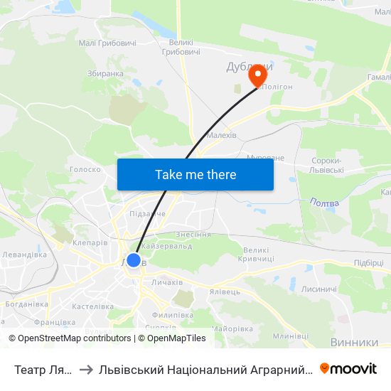 Театр Ляльок to Львівський Національний Аграрний Університет map