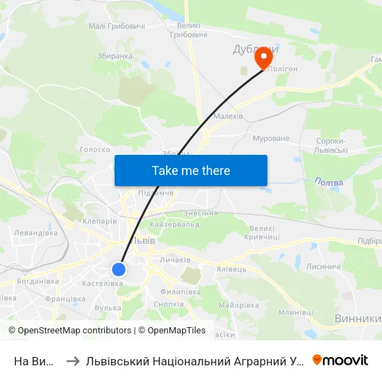 На Вимогу to Львівський Національний Аграрний Університет map