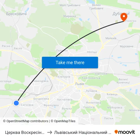 Церква Воскресіння Господнього to Львівський Національний Аграрний Університет map