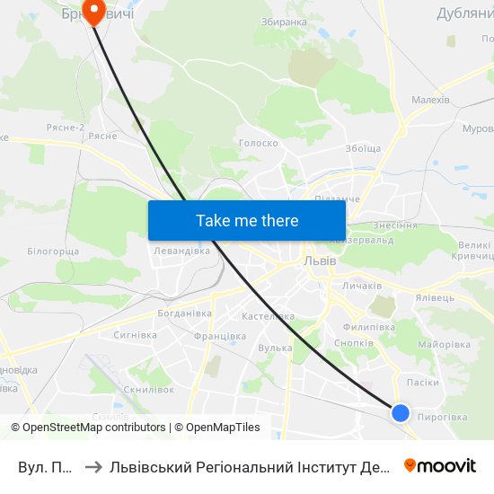 Вул. Пасічна to Львівський Регіональний Інститут Державного Управління map