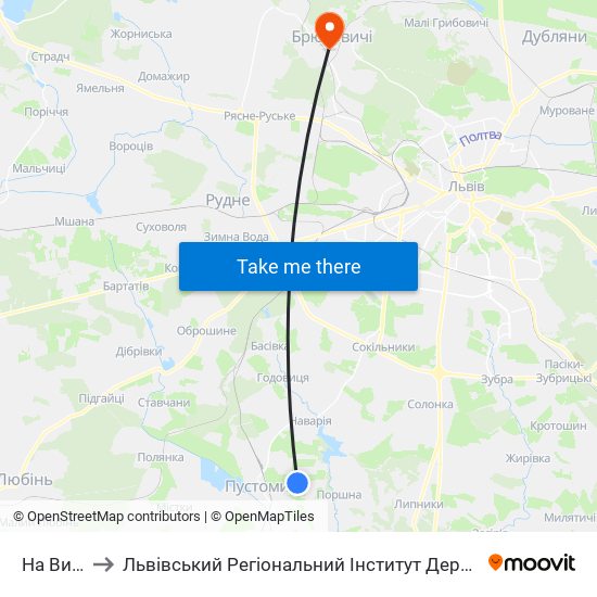 На Вимогу to Львівський Регіональний Інститут Державного Управління map