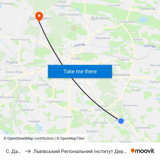 С. Давидів to Львівський Регіональний Інститут Державного Управління map