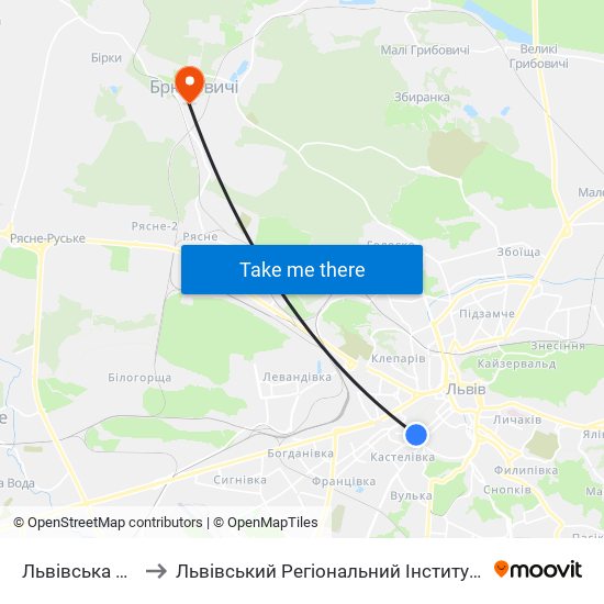Львівська Політехніка to Львівський Регіональний Інститут Державного Управління map