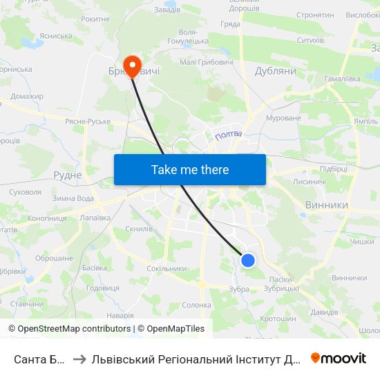 Санта Барбара to Львівський Регіональний Інститут Державного Управління map