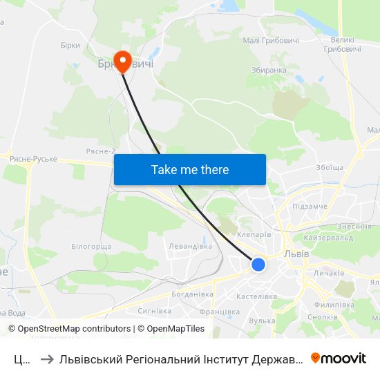 Цирк to Львівський Регіональний Інститут Державного Управління map
