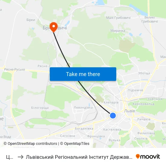 Цирк to Львівський Регіональний Інститут Державного Управління map