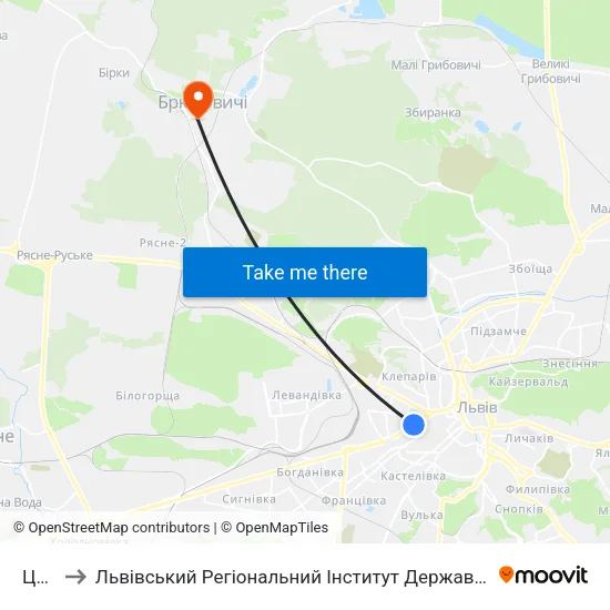 Цирк to Львівський Регіональний Інститут Державного Управління map