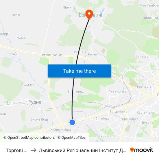 Торгові Центри to Львівський Регіональний Інститут Державного Управління map