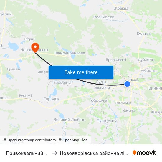 Привокзальний Ринок to Новояворівська районна лікарня #1 map