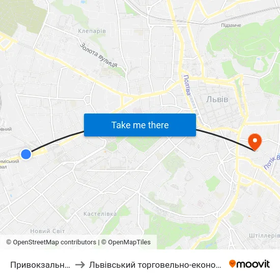 Привокзальний Ринок to Львівський торговельно-економічний університет map