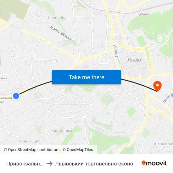 Привокзальний Ринок to Львівський торговельно-економічний університет map
