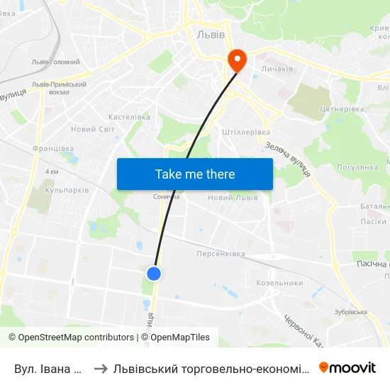 Вул. Івана Рубчака to Львівський торговельно-економічний університет map