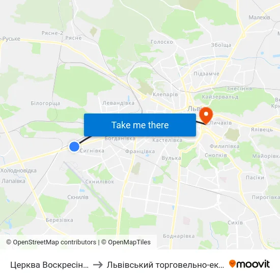 Церква Воскресіння Господнього to Львівський торговельно-економічний університет map
