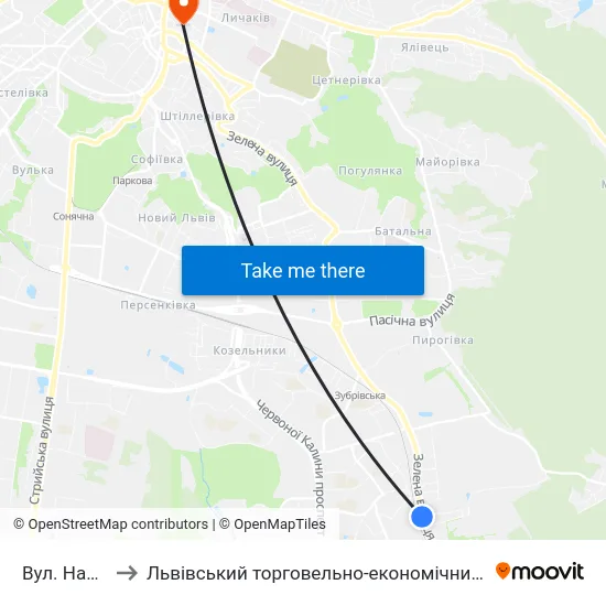 Вул. Надійна to Львівський торговельно-економічний університет map