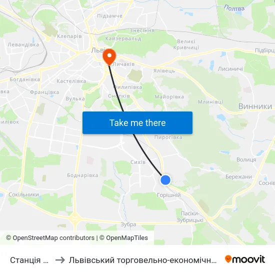 Станція Сихів to Львівський торговельно-економічний університет map