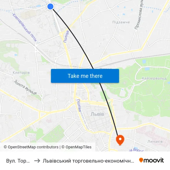 Вул. Торф'Яна to Львівський торговельно-економічний університет map