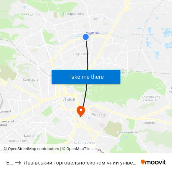 Бті to Львівський торговельно-економічний університет map
