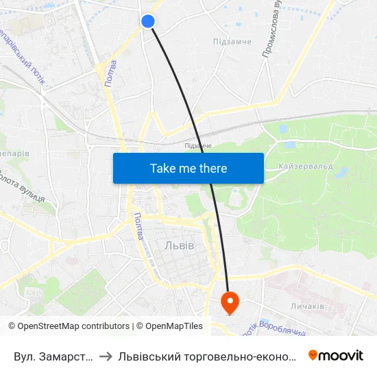 Вул. Замарстинівська to Львівський торговельно-економічний університет map