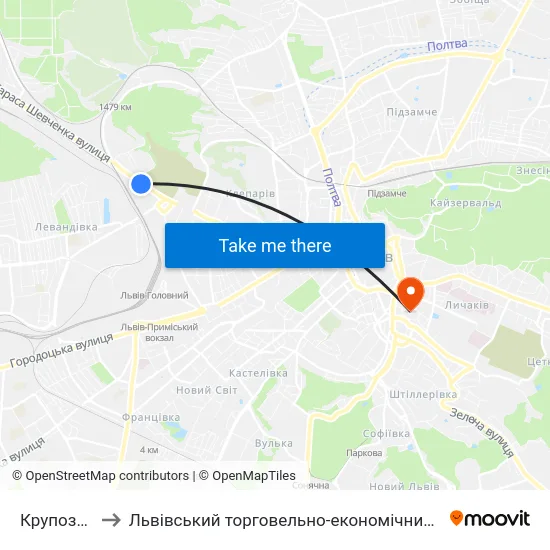 Крупозавод to Львівський торговельно-економічний університет map